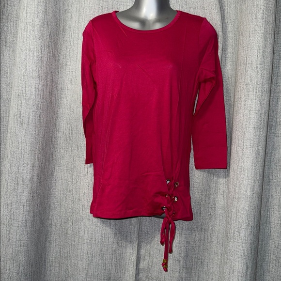 Michael Kors Fuchsia Top with Gold Logo Detail - Picture 1 of 6